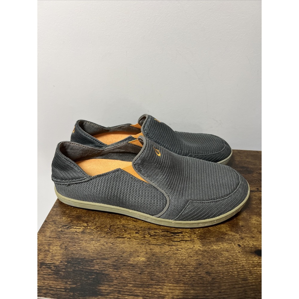 OluKai Men's Nohea Mesh Slip-On Shoes Dark Shadow Gray Mens‎ Size US 8.5 GUC